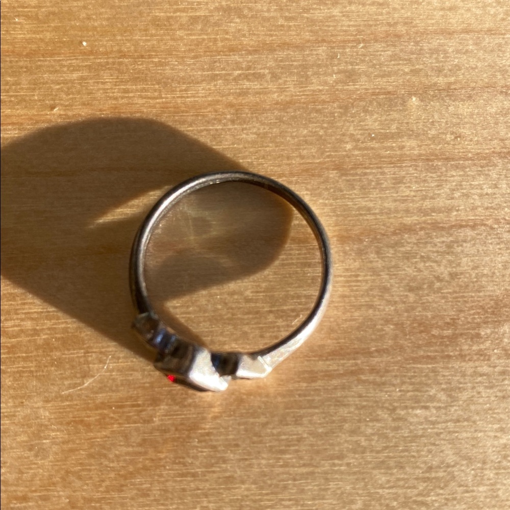 Vtg Garnet & Marquisite Bevel ring - Picture 4 of 7